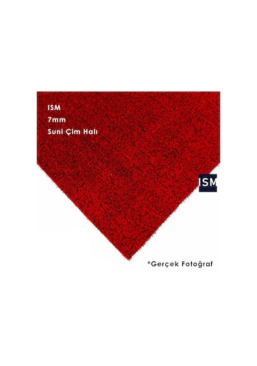 Ism - Suni Yapay Çim Balkon Halı - 7Mm - Kırmızı Renk