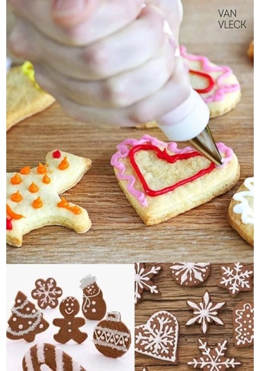 10 Parça Krema Sıkma Torbası Seti Paslanmaz Çelik Uçlu Pasta, Kek Ve Süsleme Torbası Beyaz