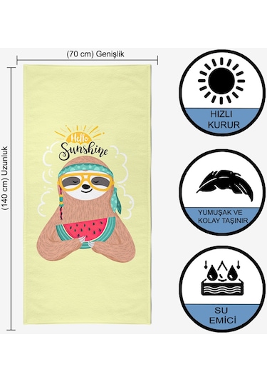Hello Sunshine Dijital Baskılı 70x140 Cm Çocuk Plaj Havlusu