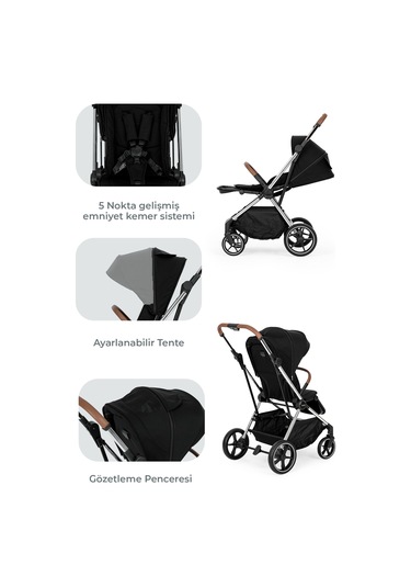 Kanz Snap Autofold Travel Sistem Bebek Arabası Darkness Black