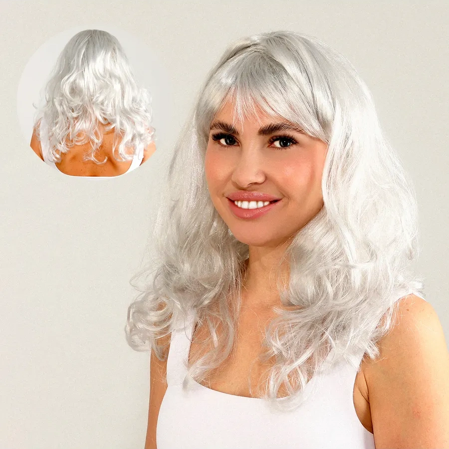 Strana Karnavalia Kadınlar İçin Karnaval Peruk "sarışın" 153607845 Beyaz