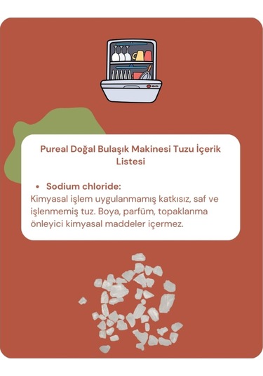 Pureal Doğal Bulaşık Makinesi Tuzu 3 Kg - 100 Yıkama