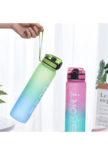 Teltree Sporcu Su Matarası - 800ml/1000ml Kapaklı, Taşınabilir, Hafif Ve Şık Çok Renkli