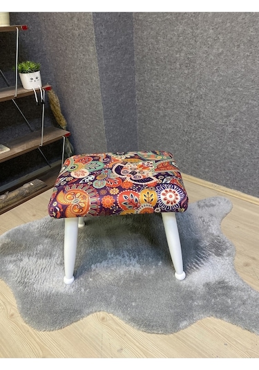 Trend Lake Retro Ahşap Ayak Uzatma Pufu Makyaj Koltuğu Bench Tabure