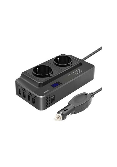 Novahub 12v 200w Inverter, Araba Ekranlı, Akıllı, Ac220v, Ab Tak, Çok Fonksiyonlu