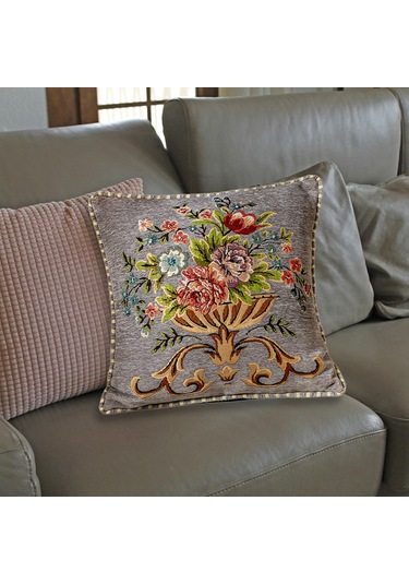 Suntek 48x48cm Makinede Yıkanabilir Dekoratif Yastık Gri Gri