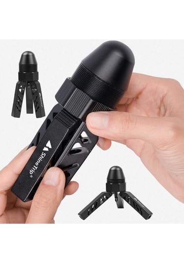 Lemestar Kamp Tenteği İçin Alüminyum Çift Fonksiyonlu Ayağa Kaldırıcı - Tente Stabilitesi Ve Işık/kamera Tutucu Tripod Siyah