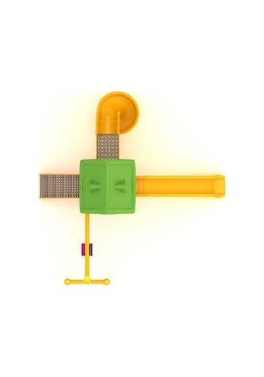 Dış Mekan Çocuk Oyun Parkı 6.5x5.5m, Ev Çatılı Model-63 Çok Renkli