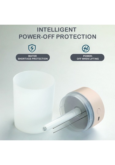 Wezone Ev Ve Araç Kullanıma Uygun Usb Nemlendirici Aromaterapi Makinesi - 7 Renkli Işık Ve Otomatik Kapanma Özelliği + 10 Adet Pamuk Battaniye Pembe