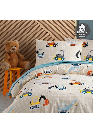Coté Blanc Construction %100 Pamuk Tek Kişilik Lastikli Nev. Tk.
