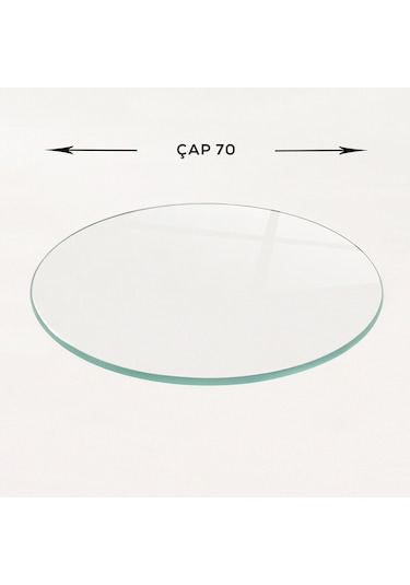 Masa Camı Ekvator Saydam Çap70cm