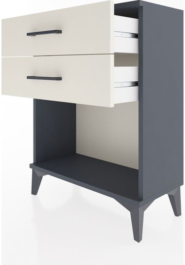 Arges Komodin 4 Çekmeceli 60x30x80 Antrasit-aytaşı Antrasit