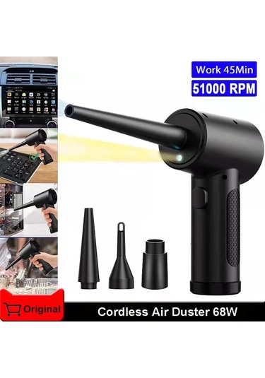 Reedark Yüksek Güçlü Kablosuz Araç El Süpürgesi - Usb Şarjlı Taşınabilir Üfleyici