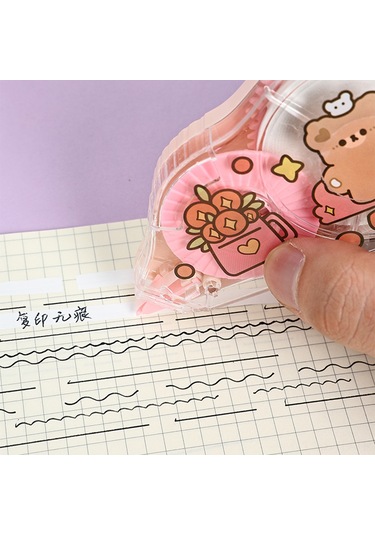 Symbee 30m Uzunlukta Büyük Kapasiteli Mx7830 Düzeltme Bandı - Pembe Renkli Öğrenci Stationery, Transparent Pet Filmiyle Pratik Düzeltme Gümüş