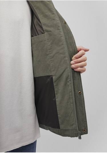 Mavi - Dik Yaka Yeşil Kadife Ceket 0110476-85485 Yeşil