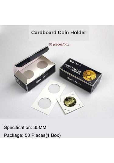 Homyl 50 Adet Karton Madeni Para Toplama Tutacağı 2x2 35mm Beyaz