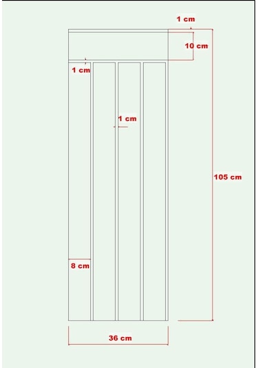 DUVAR PANELİ 36 cm Genişlik x 105 cm Ham mdf Duvar paneli ( 10 mm