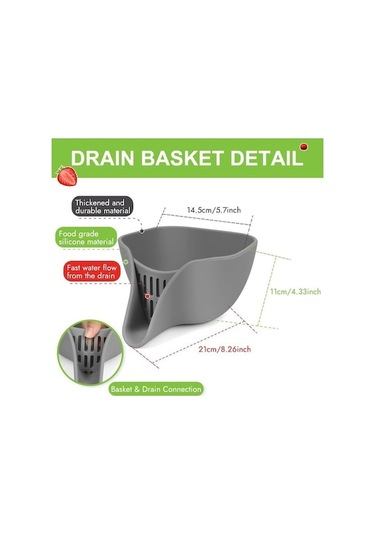 Lmetjma Süzgeç Sepeti Süzgeç Silikon Lavabo Süzgeçli Dökümlü 2.4 Qt Kevgir Kase Makarna Salata Süzgeci Jt266 Beyaz Beyaz
