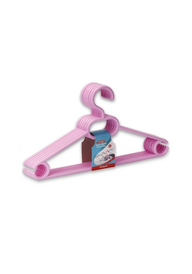 Flora F316 Büyük Boy Klasik Askı 6'lı Pembe