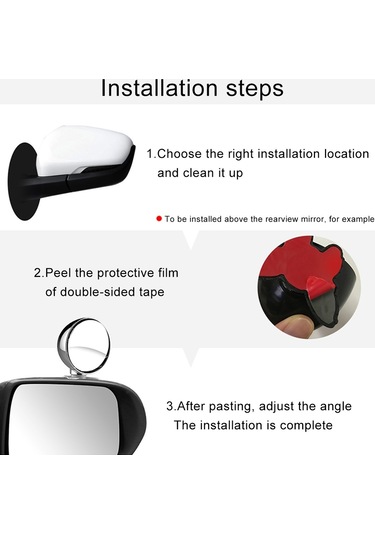 Sones 3R-045 Ayarlanabilir Kör Nokta Aynası Geniş Açılı Yardımcı Yan Ayna Çap: 70 MM Gümüş