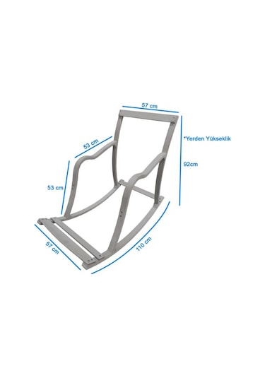 Reyo Paşa Ahşap Sallanan Sandalye, Boyun Yastıklı Çıkartılabilir Kılıflı Minderli Dinlenme Koltuğu Emzirme Koltuğu Açık Gri