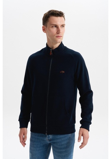 Arma Erkek Regular Fit Basic Reglan Kollu Selanik Kazak Karbon Fırçalı, Dik Yaka, Tam Fermuar, Cepli, Pamuk Polyester K30324698202 Lacivert