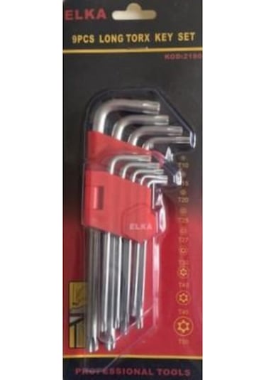 Torx Alyan Allen 9 Parça Uzun Yıldız Alyan Anahtar Takımı