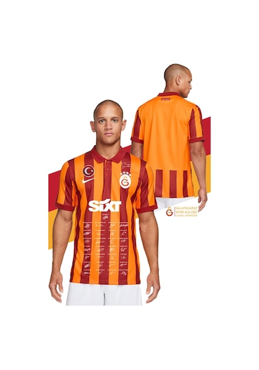 Galatasaray Lisanslı 100. Yıl İmzalı Forma Gs Aslan Baskılı Hediyelik Ahşap Kutulu Sarı - Kırmızı