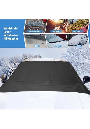 Cbtx Kalınlaşmak 600d Oxford Kumaş Sedan Ön Cam Kapağı Siyah Antifriz Güneşlik Kar Kalkanı