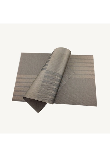 Kahverengi 4 Adet Placemats Yemek Masası Yer Paspasları Seti Kaymaz Yalıtım Pvc Yerleştirme Su Geçirmez Isıya Dayanıklı Mutfak Masa Paspasları Kahverengi