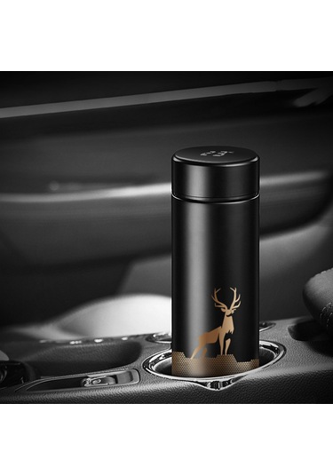 Ranyeek 500ml Güneş Alıcı Termos Bardak - Dokunmatik Led Sıcaklık Gösterici, Damlacık Sağlam, Paslanmaz Çelik, Seyahat Ve Spor İçin Batteri Değiştirilemez Kırmızı