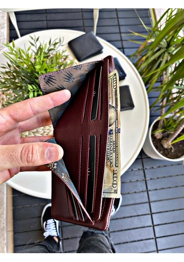 Insıde Zıpper Bordo Hakiki Deri Cüzdan