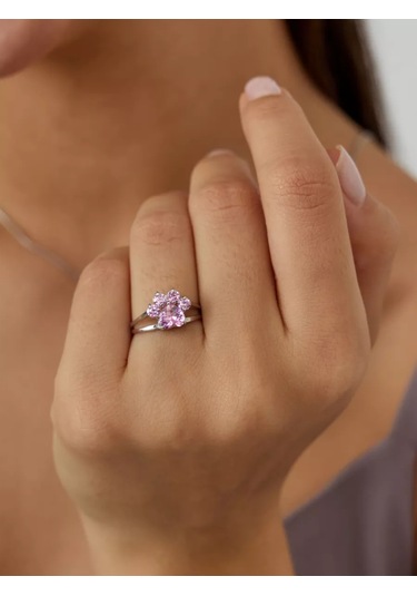 Pavlova Jewelry Pembe Sütaş Taşlı Gümüş Pençe Yüzük 216212953 Pembe
