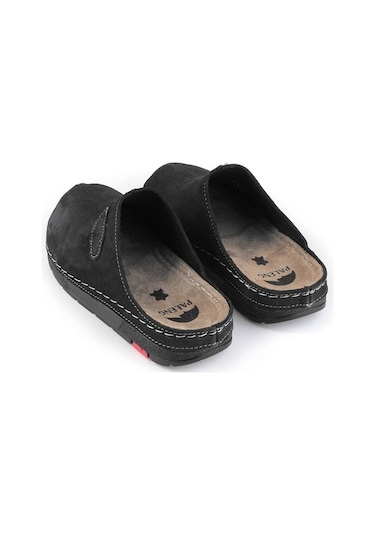 Paleng Kışlık Hakiki Deri Erkek Terlik (554949453) Siyah