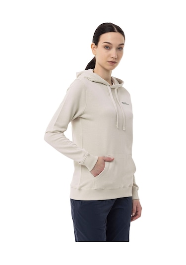 Jack Wolfskin Jack Wolfskın Kadın Sweatshırt Alice Hoody Krem Kapüşonlu Krem Krem