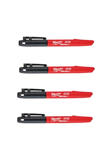 Milwaukee 4'lü Inkzall İnce Uçlu Marker İşaretleme Kalem