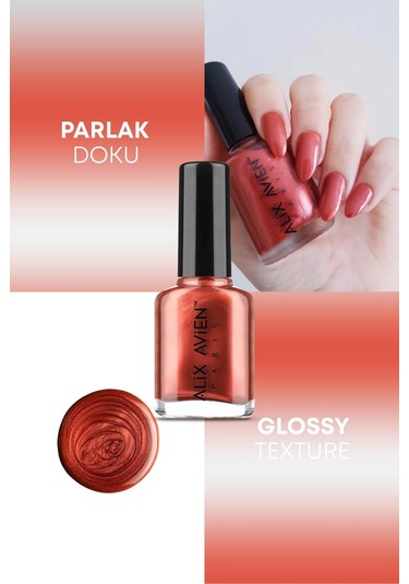 Alix Avien Metalik Turuncu Oje 32 Yüksek Pigmentli Uzun Süreli Kalıcılık Hızlı Kuruma Nail Lacquer 32
