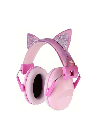 Elmpaly Yeşil Pembe 28db Kulaklık 3-16 Yaş Konser Gürültü Koruma Oyuncak Dinozor Kedi Desenli