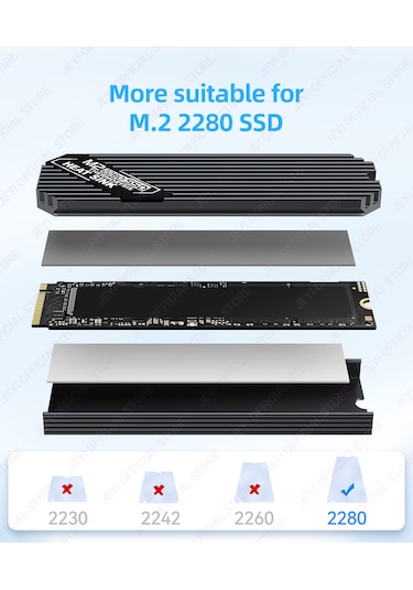 Jeyı M.2 2280 Ssd Soğutucu Çift Kombinasyon Yüksek Performans