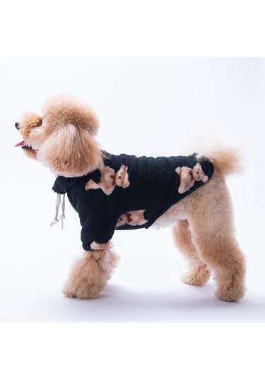 Siyah Soft Bear Büyük Irk Sweat Orta Büyük Irk Köpek Kıyafeti Pelüş Sweat