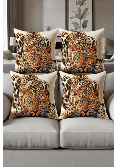 Dijital Baskılı Yumuşak Dokulu 4 Lü Kırlent Kılıfı Takımı 43x43 Cm Krl0024 Renkli