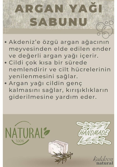 Argan Yağı Sabunu El Yapımı Doğal 120 G
