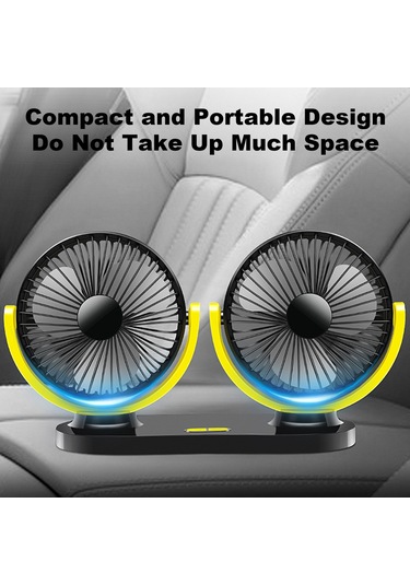 Maiyame 360 Derece Dönebilen Çift Başlı Usb Fan, Taşınabilir Ve Sessiz Çalışma, 3 Hız Modu İle Pratik Kullanım