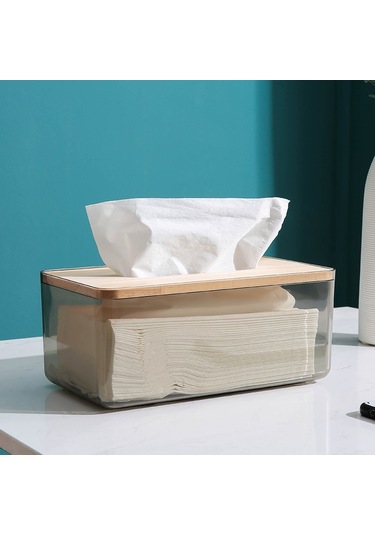 Sones Ev Oturma Odası Şeffaf Mendil Saklama Kutusu, Renk: Küçük Siyah