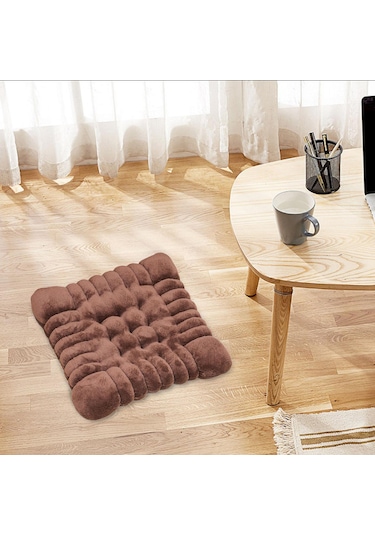 Suntek Peluş Zemin Yastık Kanepe Ofis Yurt Kare-kahverengi