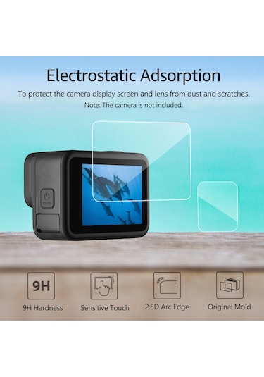 Ranyeek Telesın Gopro Hero 9 Black Kamera Koruyucu Filmi 3'lü Paket - 9h Sertlikli Cam Ekran Ve Lens Koruyucu