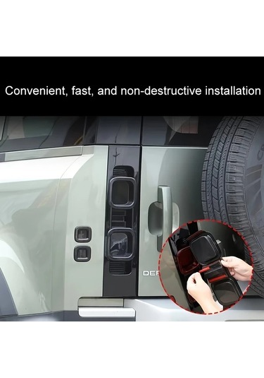 Xuweiwei 6pcs Tail Light Black Land Rover Defender 110 90 2020 2025 Araç Arka Lamba Stop Işık Geri Vites Lamba Kapağı Aksesuar