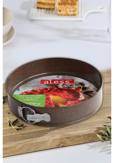 Aless Yanmaz Yapışmaz 24cm Kelepçeli Kek Kalıbı Kahverengi