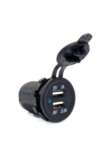 Motosiklet Araba Tekne Çift Usb Şarj Soketi 5V1A 5V2.1A 2 Usb Güç