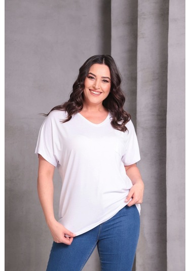 Cepli Basic Bluz Beyaz